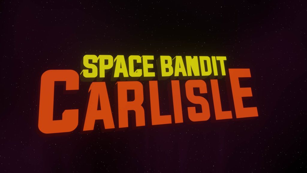 Work-in-progress logo design for "Space Bandit Carlisle".